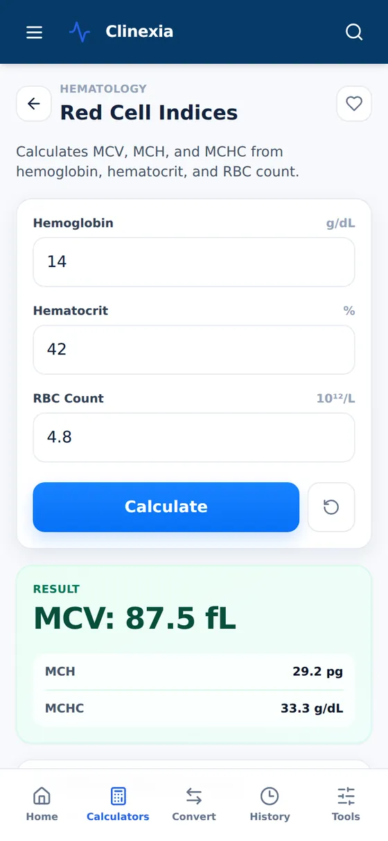 Result: Clear results with units